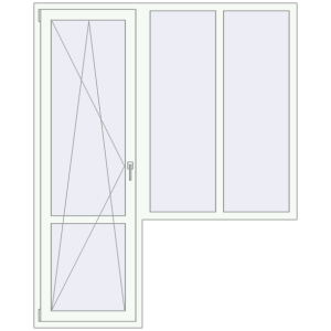 Купити Балконні двері 1700x2100 мм REHAU SYNEGO MD Білий (RAL 9016) з двох сторін