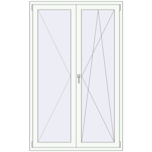 Купити Балконні двері 1300x2000 мм REHAU Euro 70 LIGHT_OAK ззовні