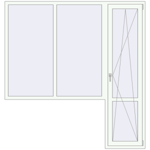 Купити Балконні двері 2100x2200 мм REHAU SYNEGO MD Білий (RAL 9016) з двох сторін