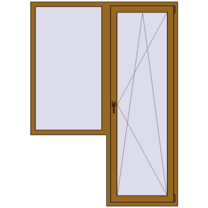 Купити Балконні двері 1550x2150 мм REHAU Euro 70 LIGHT_OAK з двох сторін