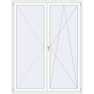 Купити Балконні двері 1710x2250 мм REHAU Euro 60 Білий (RAL 9016) з двох сторін