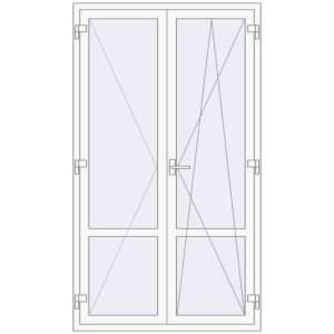 Купити Балконні двері 1200x2100 мм REHAU Euro 70 Білий (RAL 9016) з двох сторін