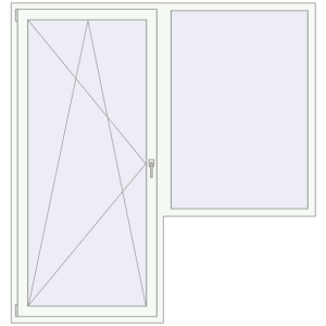 Купити Балконні двері 2000x2100 мм REHAU SYNEGO MD Білий (RAL 9016) з двох сторін