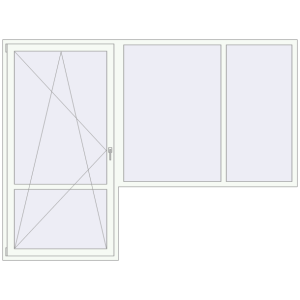 Купити Балконні двері 2800x2100 мм REHAU Euro 70 Білий (RAL 9016) з двох сторін