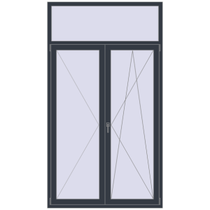 Купити Балконні двері 1400x2500 мм REHAU SYNEGO MD ANTHRACITE_GREY_STRUKTURAL з двох сторін