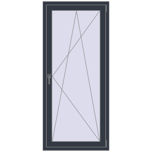 Купити Балконні двері 800x1800 мм REHAU Euro 60 ANTHRACITE_GREY_STRUKTURAL з двох сторін