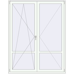 Купити Балконні двері 1650x2100 мм REHAU SYNEGO MD Білий (RAL 9016) з двох сторін