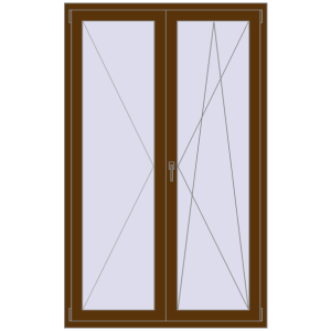 Купити Балконні двері 1250x2000 мм REHAU Euro 60 WALNUT з двох сторін