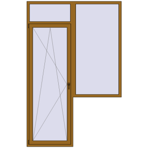 Купити Балконні двері 1760x2700 мм REHAU Euro 70 LIGHT_OAK з двох сторін