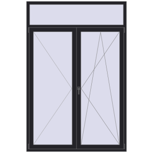 Купити Балконні двері 1600x2400 мм REHAU Euro 70 BLACK_ULTI-MATT з двох сторін