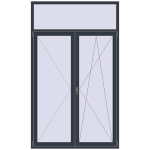 Купити Балконні двері 1500x2500 мм REHAU Euro 70 ANTHRACITE_GREY_STRUKTURAL з двох сторін