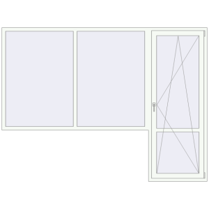 Металопластикові балконні двері 2800x2100 мм З вікном ліворуч (комплектація: Базова). Вид зсередини Купити Балконні двері 2800x2100 мм REHAU Euro 60 ANTHRACITE_GREY_STRUKTURAL ззовні