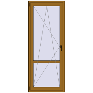 Купити Балконні двері 800x2000 мм REHAU Euro 60 LIGHT_OAK з двох сторін