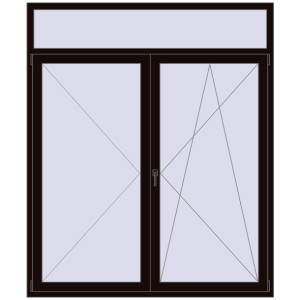 Купити Балконні двері 1800x2150 мм REHAU SYNEGO MD BLACK_BROWN з двох сторін