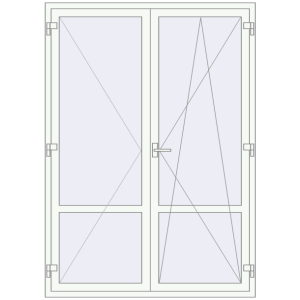 Купити Балконні двері 1500x2100 мм REHAU Euro 70 Білий (RAL 9016) з двох сторін