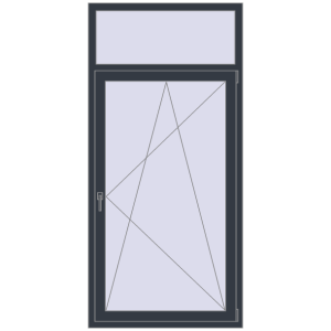 Купити Балконні двері 1000x2100 мм REHAU SYNEGO MD ANTHRACITE_GREY_STRUKTURAL з двох сторін