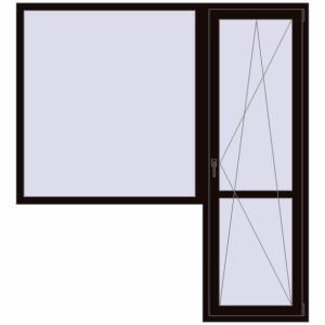 Купити Балконні двері 1960x2140 мм REHAU Euro 70 BLACK_BROWN з двох сторін