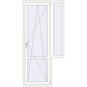 Купити Балконні двері 1007x2110 мм REHAU Euro 70 Білий (RAL 9016) з двох сторін