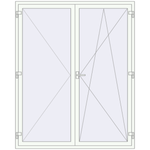 Купити Балконні двері 1700x2100 мм REHAU Euro 60 Білий (RAL 9016) з двох сторін