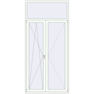 Купити Балконні двері 1280x2710 мм REHAU Euro 70 Білий (RAL 9016) з двох сторін