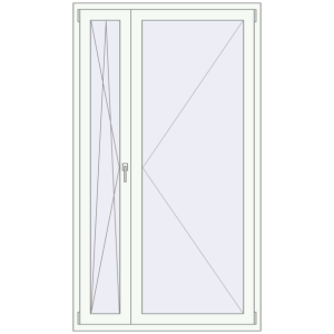 Купити Балконні двері 1200x2100 мм REHAU Euro 70 Білий (RAL 9016) з двох сторін