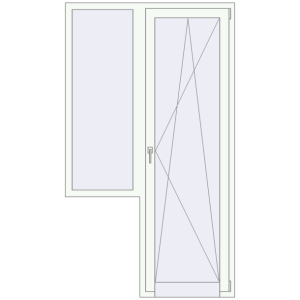 Купити Балконні двері 1250x2170 мм REHAU Euro 60 Білий (RAL 9016) з двох сторін