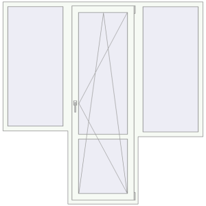 Купити Балконні двері 2080x2100 мм REHAU Euro 70 Білий (RAL 9016) з двох сторін