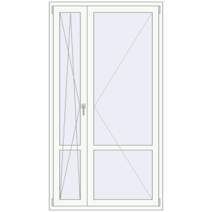 Купити Балконні двері 1200x2200 мм REHAU Euro 60 Білий (RAL 9016) з двох сторін