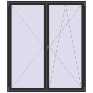 Купити Балконні двері 2020x2350 мм REHAU Euro 70 ANTHRACITE_GREY_GLATT з двох сторін