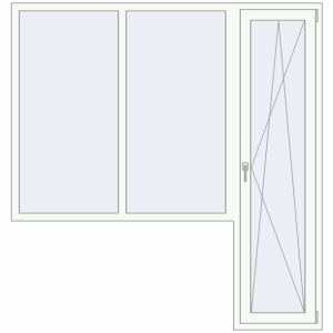 Купити Балконні двері 2000x2100 мм REHAU Euro 70 Білий (RAL 9016) з двох сторін