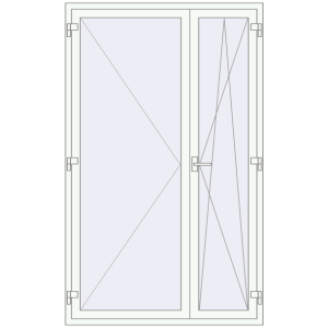 Купити Балконні двері 1350x2200 мм REHAU Euro 60 Білий (RAL 9016) з двох сторін