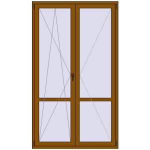 Купити Балконні двері 1400x2400 мм REHAU Euro 70 GOLDEN OAK з двох сторін