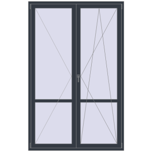 Купити Балконні двері 1540x2400 мм REHAU SYNEGO MD ANTHRACITE_GREY_STRUKTURAL з двох сторін