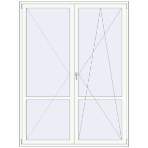 Металопластикові балконні двері 1750x2400 мм Двостулкові з імпостом (комплектація: Оптимальна). Вид зсередини Купити Балконні двері 1750x2400 мм REHAU Euro 70
