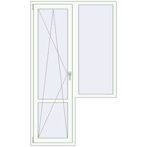 Купити Балконні двері 1250x2100 мм REHAU SYNEGO MD Білий (RAL 9016) з двох сторін