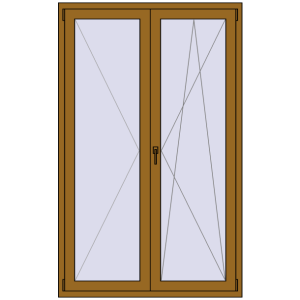 Купити Балконні двері 1250x2000 мм REHAU Euro 60 LIGHT_OAK з двох сторін