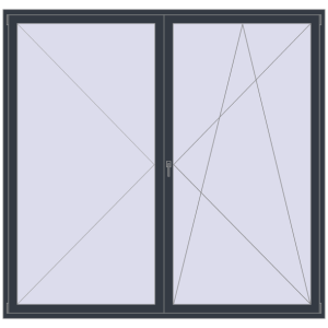 Купити Балконні двері 2500x2400 мм REHAU Euro 70 ANTHRACITE_GREY_STRUKTURAL з двох сторін