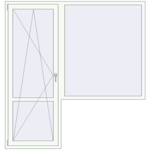 Купити Балконні двері 2000x2100 мм REHAU Euro 60 Білий (RAL 9016) з двох сторін