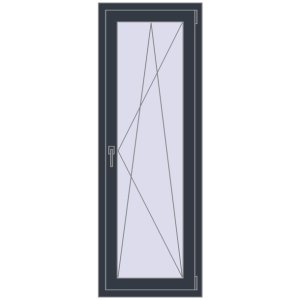 Купити Балконні двері 600x1700 мм REHAU Euro 60 ANTHRACITE_GREY_STRUKTURAL з двох сторін