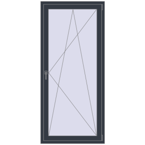 Купити Балконні двері 850x2030 мм REHAU Euro 60 ANTHRACITE_GREY_STRUKTURAL з двох сторін