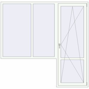 Купити Балконні двері 2200x2150 мм REHAU Euro 70 Білий (RAL 9016) з двох сторін