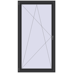 Купити Балконні двері 1100x2100 мм REHAU SYNEGO MD ANTHRACITE_GREY_GLATT з двох сторін