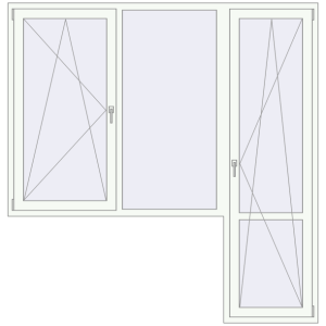 Купити Балконні двері 2200x2270 мм REHAU SYNEGO MD Білий (RAL 9016) з двох сторін