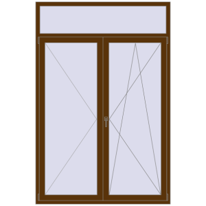 Купити Балконні двері 1600x2400 мм REHAU Euro 60 WALNUT з двох сторін