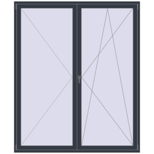 Купити Балконні двері 2000x2400 мм REHAU Euro 70 ANTHRACITE_GREY_STRUKTURAL з двох сторін