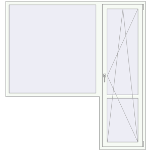 Купити Балконні двері 2030x2150 мм REHAU Euro 70 Білий (RAL 9016) з двох сторін