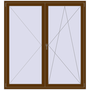 Купити Балконні двері 1750x1890 мм REHAU Euro 60 WALNUT з двох сторін