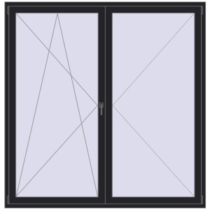 Купити Балконні двері 2000x2050 мм REHAU SYNEGO MD BLACK_ULTI-MATT з двох сторін