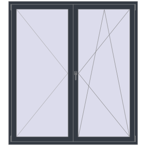 Купити Балконні двері 1800x2000 мм REHAU Euro 70 ANTHRACITE_GREY_STRUKTURAL з двох сторін