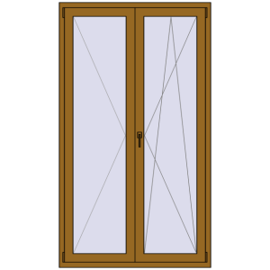 Купити Балконні двері 1200x2100 мм REHAU Euro 60 LIGHT_OAK з двох сторін